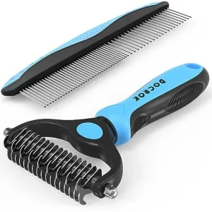 2-in-1 Professional Pet Grooming Brush and Metal Comb Set