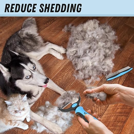 2-in-1 Professional Pet Grooming Brush and Metal Comb Set (6) 2-in-1 Professional Pet Grooming Brush and Metal Comb Set