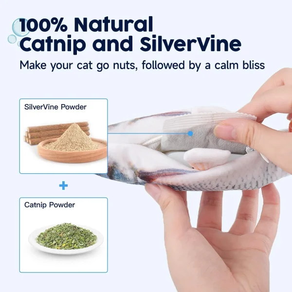 712Yc3rS2kL._AC_SL1500_ Interactive Floppy Electric Fish Toy for Cats - Rechargeable Motion-Activated Kicker