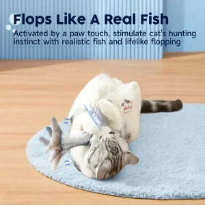 Interactive Floppy Electric Fish Toy for Cats - Rechargeable Motion-Activated Kicker