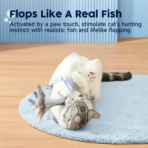 71U0tjiQ6vL._AC_SL1500_ Interactive Floppy Electric Fish Toy for Cats - Rechargeable Motion-Activated Kicker