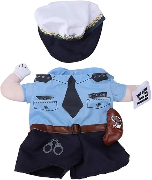 Pet Police Costume for Cats - Comfortable Halloween Outfit