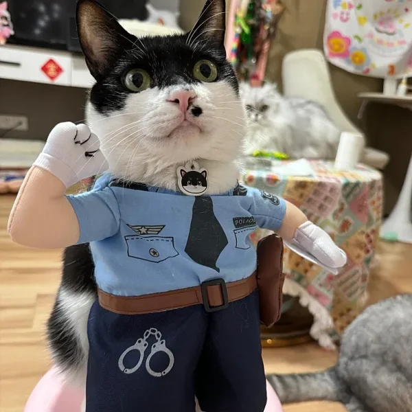 Pet Police Costume for Cats - Comfortable Halloween Outfit
